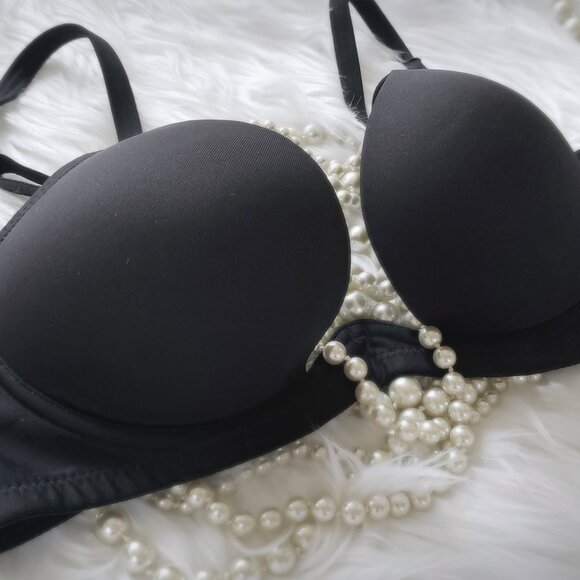 Black sexy deep v plunge push-up bra - Picture 4 of 4